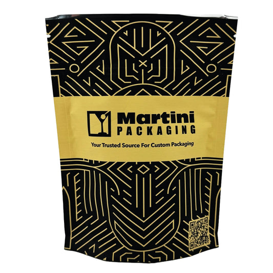 8.5" x 5" x 2.5" Stand Up Pouch [1000 count] Yellow & Black custom mylar bags