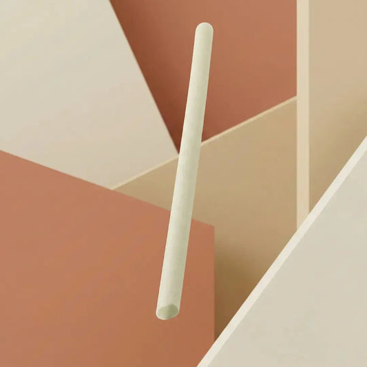 Compostable CompostEase 13mm straw made from plant fiber, shown on a modern neutral background for eco-friendly beverage use.