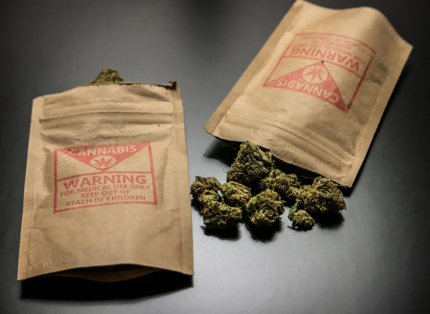 Labeled cannabis product with Missouri’s required THC universal symbol, strain details, weight, and compliance warnings to ensure regulatory packaging adherence.