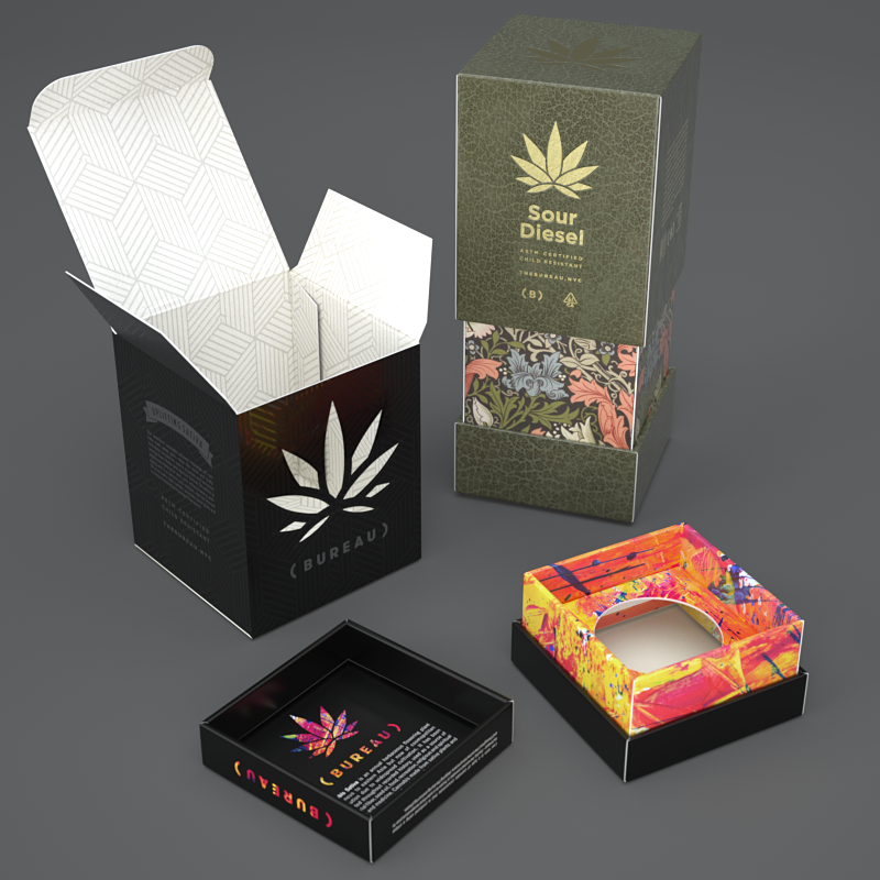 A tamper-evident, resealable cannabis package following New Jersey’s regulatory standards.
